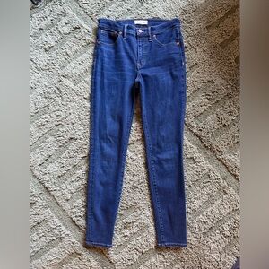 Madewell 9” Highrise Dark Wash Skinny Jeans